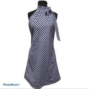 Tish Cox "Courtney" Blue Black White Dress small